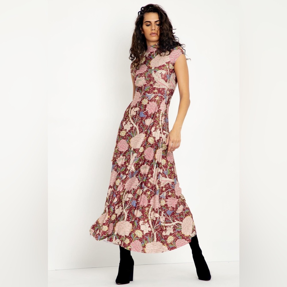 CRAY HIGH NECK CAP SLEEVE MAXI DRESS - LIMITED